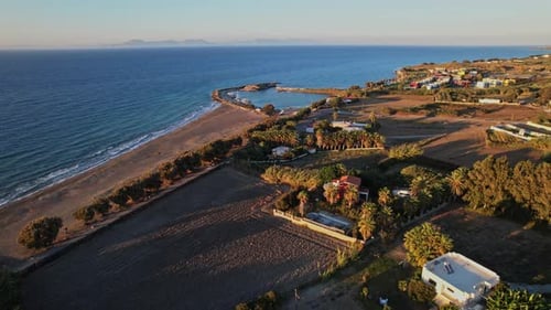 Aerial View of Tropical Beach at Sunrise