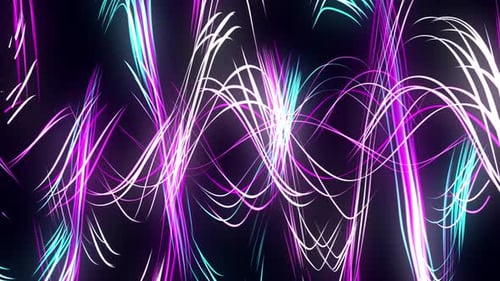 Línea abstracta de neón brillante