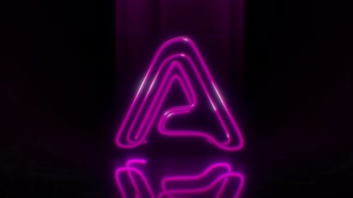 Colorful Neon Letter A Loop Animation.