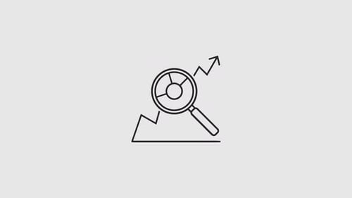 Animated Line Icon of Business Growth and Data Analysis
