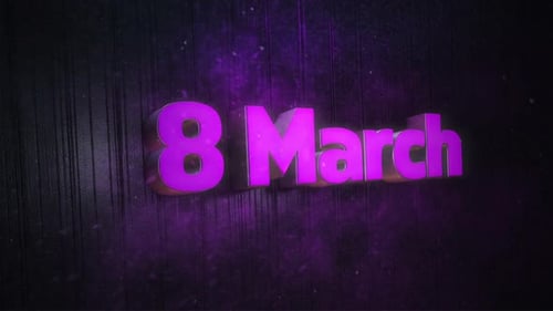 Filmmusik 3D-Textanimation zum Frauentag am 8. März.