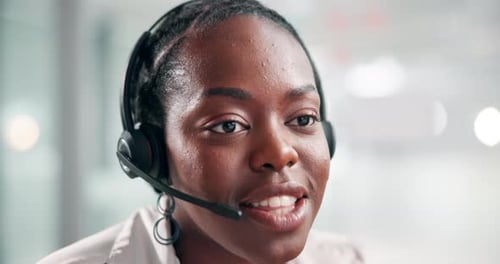 Customer Service Agent Speaking Into Headset