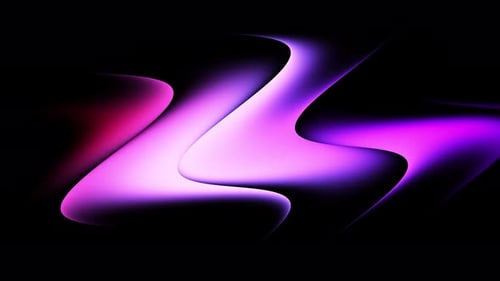 Onda degradada abstracta sobre fondo negro, movimiento, color púrpura y rosa fuerte