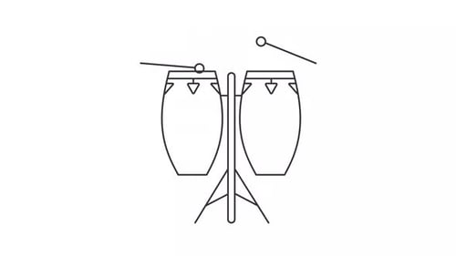 Icono de tambores de bongo animados