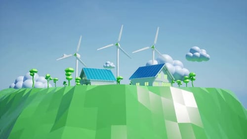 Animación de dibujos animados de Windmill