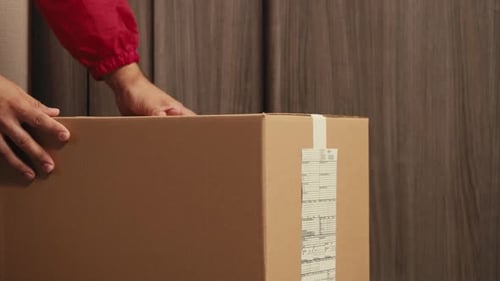 Food and Goods Delivery Box Contactless Online Shopping Volunteer Courier Delivers Parcel a to Door