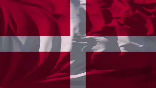 Realistic Denmark Flag Waving Loop