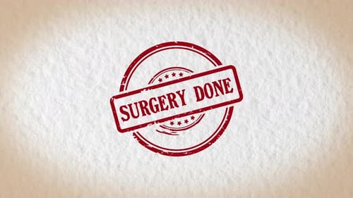 Mot de style de timbre Chirurgie effectuée
