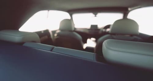 Interior View of a Modern Car Showcasing Seats and Dashboard Details