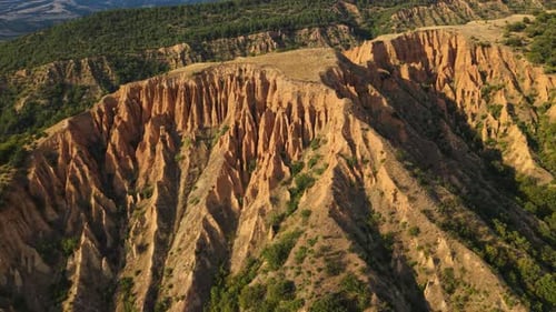 Drone Landscape of Stob Pyramids Bulgaria Scenic Geology Site