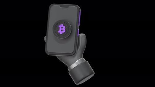 bitcoin payment 3d Animation, Alpha Channel, Transparent Background