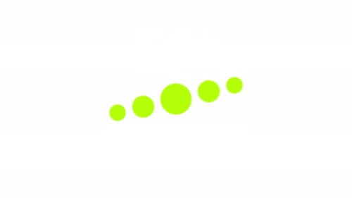 Hellgrüne Punkte, die den zentralen Kreis umkreisen und die Animation laden