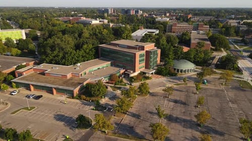 College of Education building in Michigan State University, aerial view