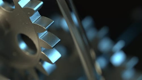 Gears Rotating Close Up
