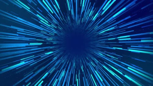 Futuristic Blue Speed Lines Technology Tunnel Background