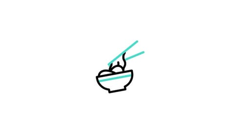 Animated Flat Design Noodles Bowl Icon
