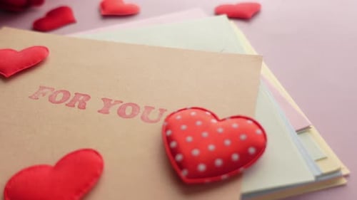 Envelope and Hearts for Valentines Day