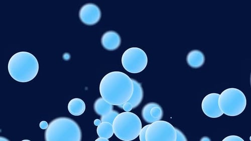 Floating Light Blue Fluid Bubbles Abstract Background Motion