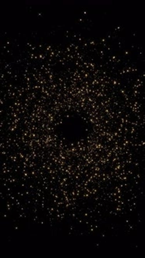 Gold Sparkle Particles Upward Motion Overlay