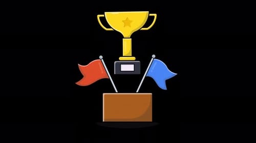 Animated Champion Gold Trophy. Champion and Reward Concept Video - Transparent