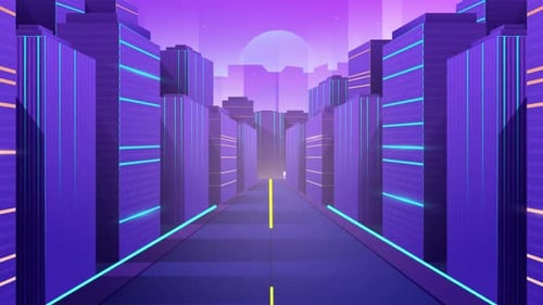 Futuristic City Background Animation HD