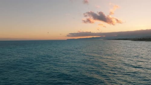 The Empty Sea on a Cloudy Summer Evening