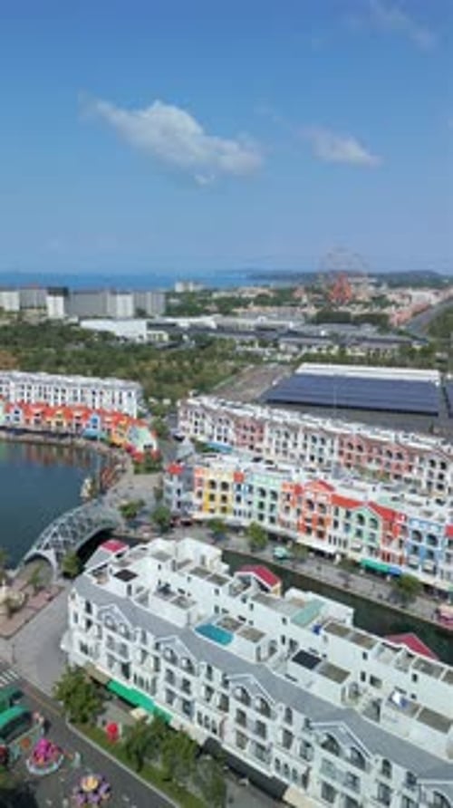 Aerial View of Grand World on Phu Quoc Island Vietnam
