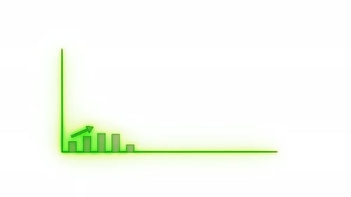 Green Positive Business Graph Chart Animation White Background