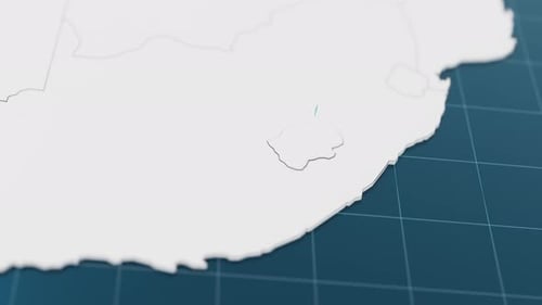 Destaque con azul el mapa 3D de Lesoto con puntero rodeado de otros países en blanco