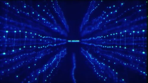 Futuristic Digital Network Grid Text Display Animation