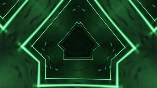 Green neon shapes tunnel