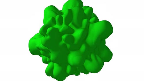 3D Fluid Sphere on Gradient Green color Backdrop. Dynamic Liquid Motion Graphics Animation video