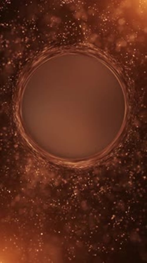 Golden Particles Circle Reveal for Vertical Stories