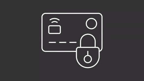 Credit Card Security Lock Unlock Line Animation
