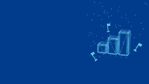 Animated Business Growth Bar Chart with Copy Space for Finance and Strategy.