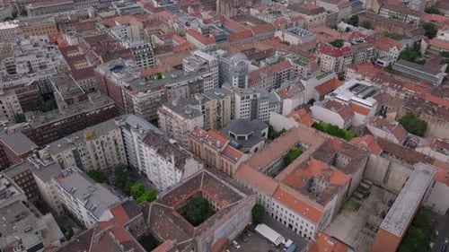 High Angle View of Blocks of Multistorey Apartment Buildings in Urban Borough Tilt Up Reveal