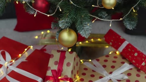 Christmas Gifts Under Decorated Holiday Tree