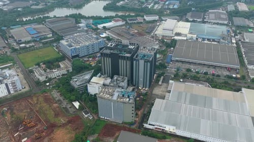 Luftaufnahme der Hyperscaler-IT- und Big-Data-Infrastruktur in Jakarta, Indonesien