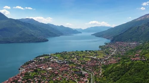 Aerial Landscape on Como Lake in Italy