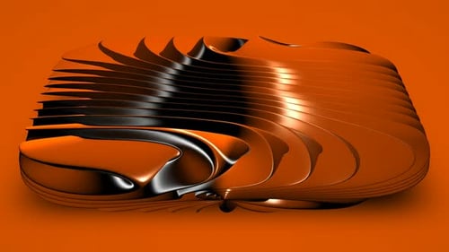 Background with Orange Plate of Plasma, Unique Design, Reflection, Exclusive, 3D Render