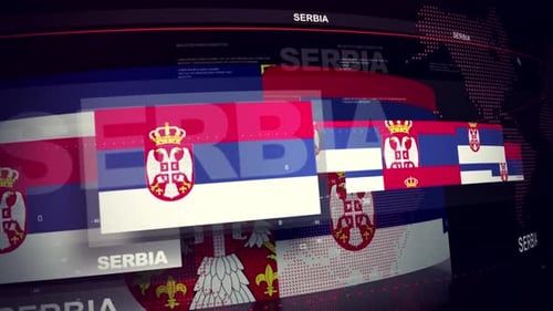 Serbia Flag Dynamic World Map Broadcast Opener