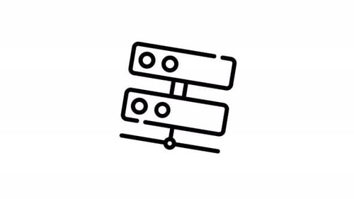 Minimalist Server Rack Technology Icon Animation