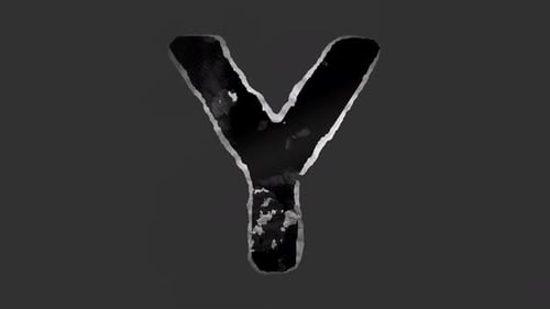 Peel On Printed Grunge Letter Y Sticker
