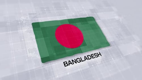Bangladesh Flag Presentation Displayed On Modern Clean White Background