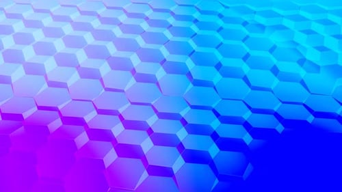 Abstract futuristic pattern hexagon moving wavy shiny creative 4k motion background