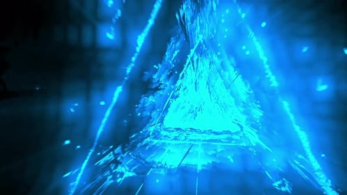 Energetic Blue Triangular Portal Animation