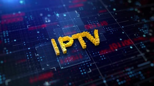 Futuristic IPTV Digital Technology Text Animation