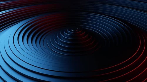 Abstract 3d circles black ring pattern animation background with ripple effect. Loop animation