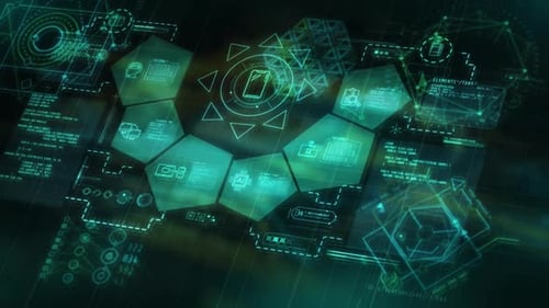 Futuristic Digital HUD Data User Interface Background