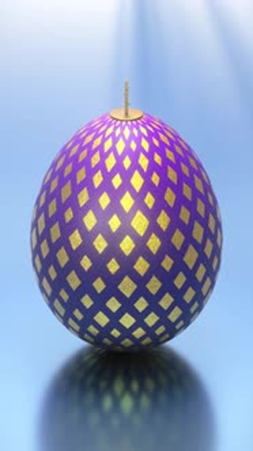 Animated Decorative Easter Egg with Cross for Religious Celebrations